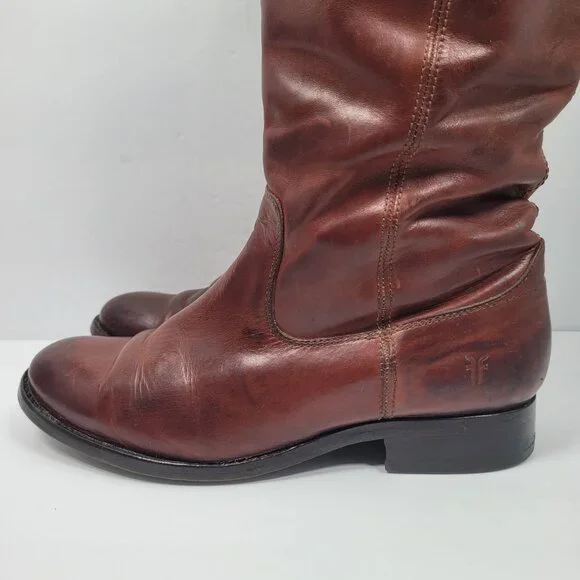 Frye Melissa Button Tall Knee Pull On Women's Brown Boots 77167 US Size 7.5B - Picture 7 of 15